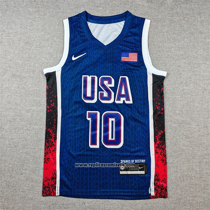 Camiseta USA 2024 Jayson Tatum #10 Azul1